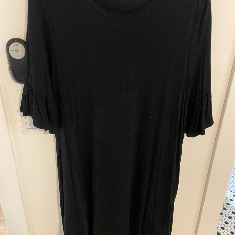 Plus Size Dress with Ruffle sleeves and Hem - Picture 2 of 5